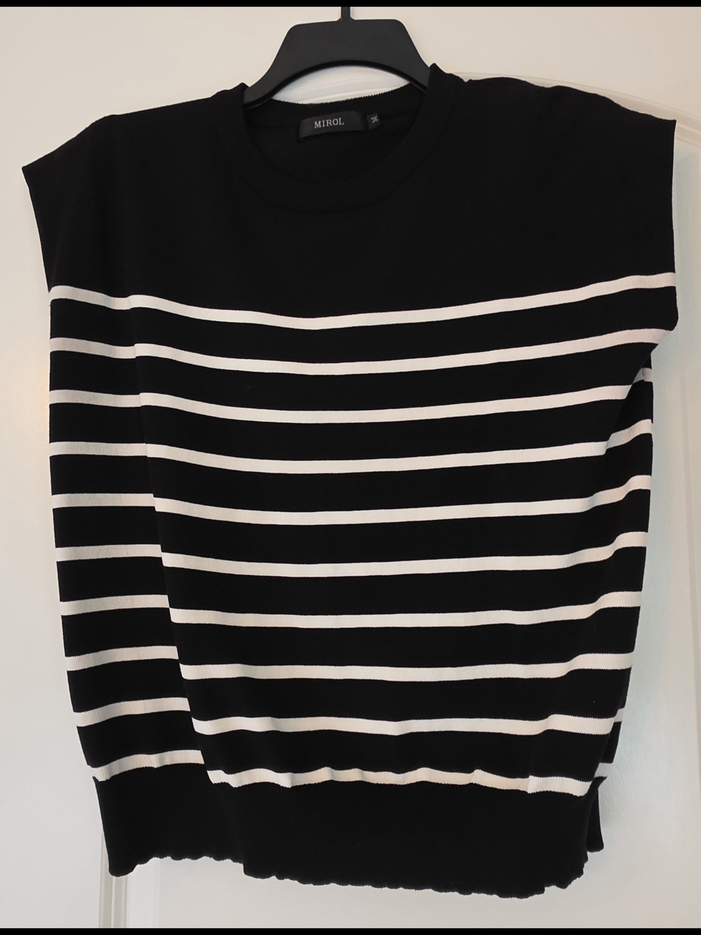 MIROIR Black & White Striped Knit Top